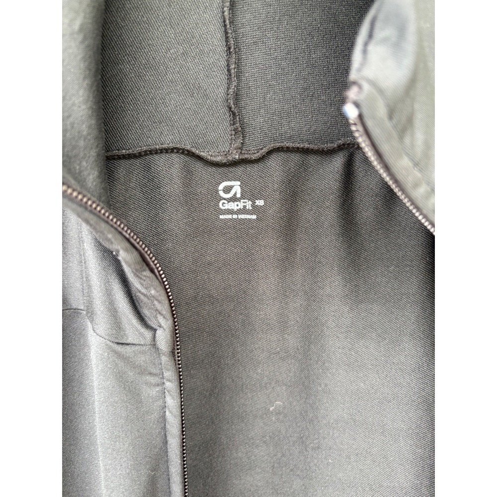 GapFit Womens Black Full Zip Active Jacket‎ Thumbholes Mock Neck XS - Picture 6 of 8